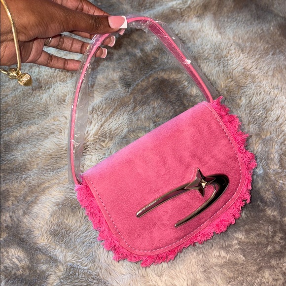 Y2K Pink Fringed Women's Bag 🩷 NWOT - Picture 1 of 5